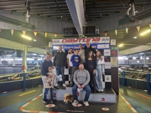 Die Siegerehrung beim Go-Kart Rennen